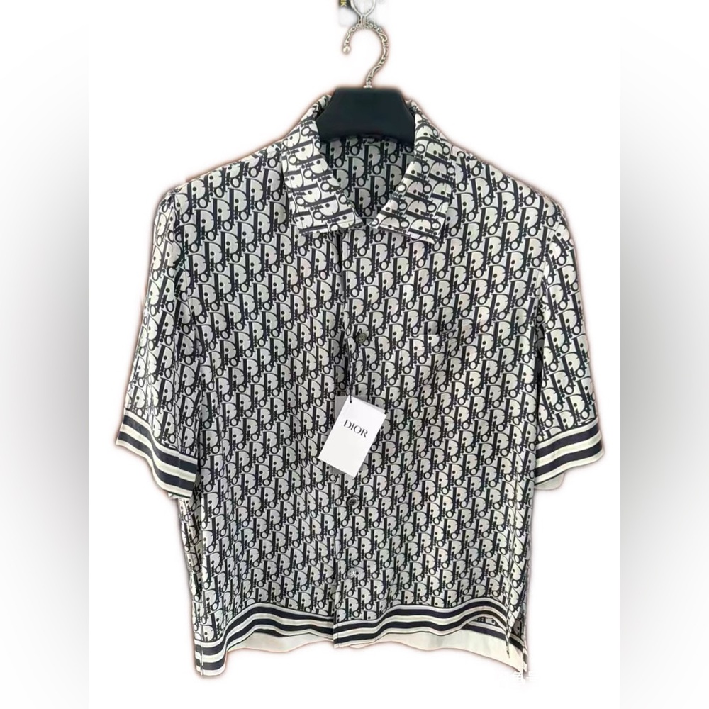 Authentic Dior Men's Monochrome Graphic Shirt